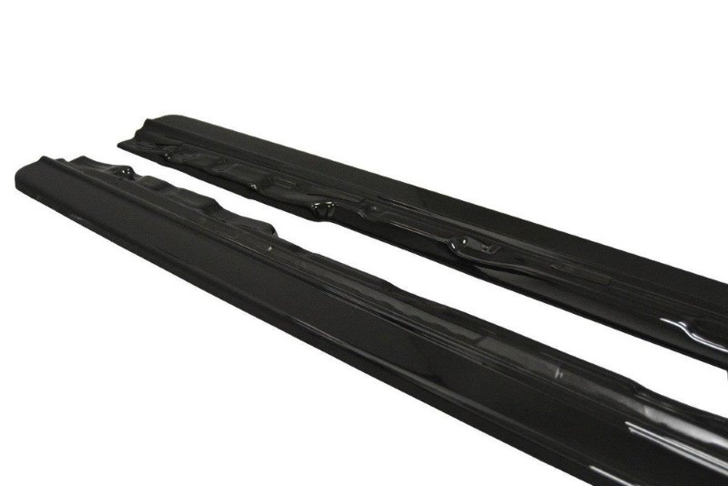 Zijskirts passend voor Audi S4 / A4 S-Line B9 Maxton Glanzend Zwart