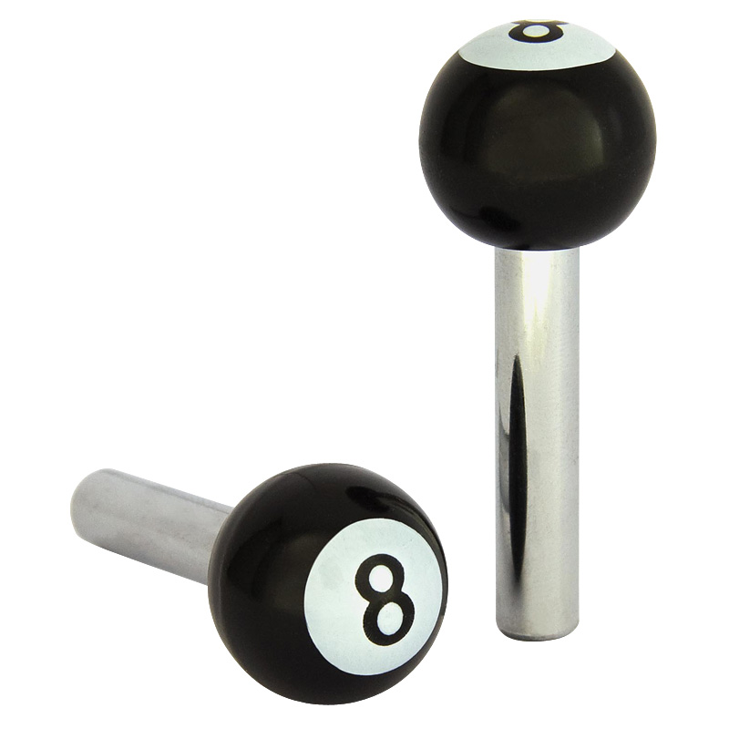 Universal door pins 8-ball - Black - set of 2 pieces
