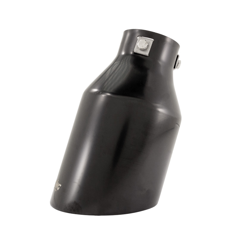 Simoni Racing Exhaust Tip Round/Slanting Inox Black - Ø115xL210mm - Installation 38-63mm