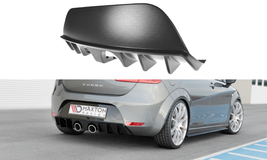 Diffuser passend voor Seat Leon Cupra FR 1P Maxton Design glans zwart Facelift