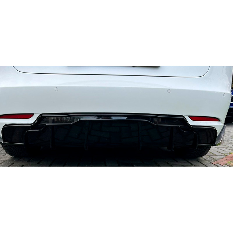 Rear bumper skirt (Diffuser)  Tesla Model 3 2017- 'Aero' (Glossy Black ABS)