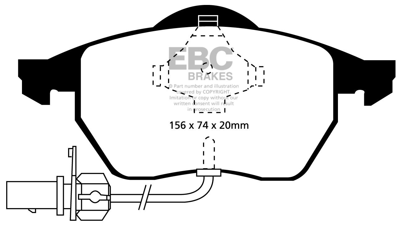 EBC Brakes VW Passat 3B/3BG 2.8 99-2001 Remblokken voorzijde gre
