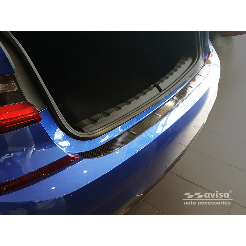 Real 3D Carbon Rear bumper protector  BMW 3-Series G20 Sedan M-Package 2019-