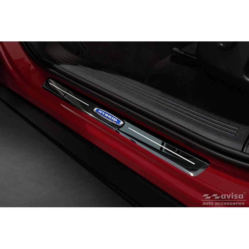Mirror Black Inox door sill protectors  Volvo XC40 2018- 'Hybrid' - 4-pieces