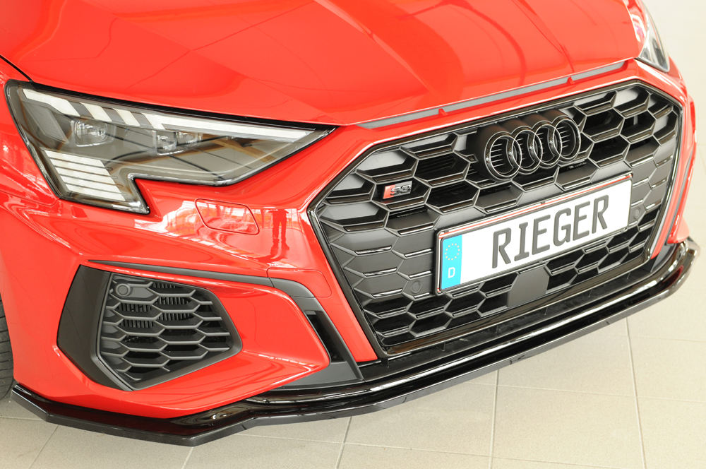 Voorspoiler passend voor Audi S3 / A3 S-Line 8Y Glanzend zwart
