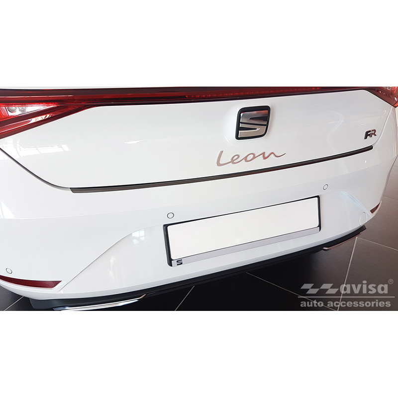 Black Stainless Steel Rear bumper protector  Seat Leon IV HB / Cupra Leon HB (KL) 5-doors 2020-2024 & FL 2024-