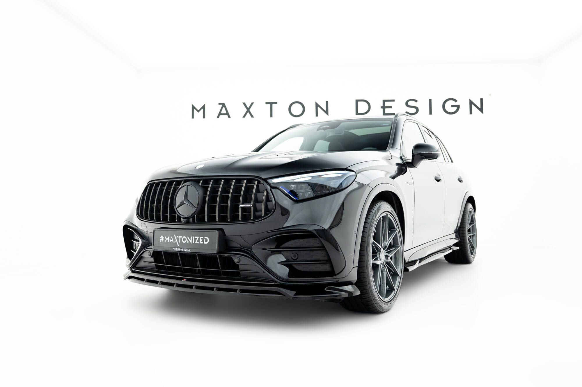 Voorspoiler passend voor Mercedes-AMG GLC 43 X254 Maxton Glanzend zwart