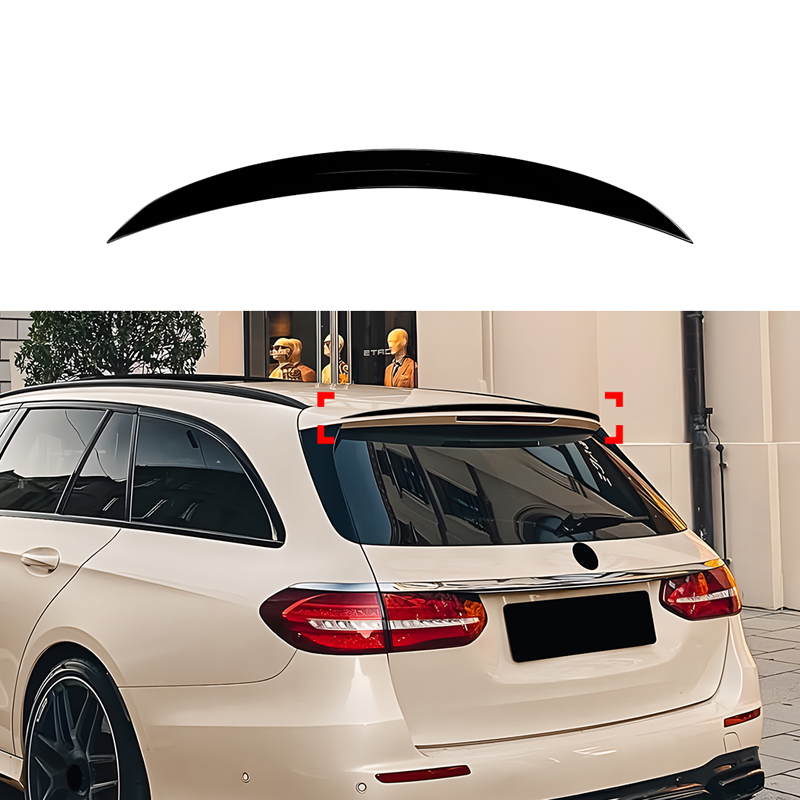 Roof spoiler (Spoiler Cap)  Mercedes E-Class W213 Kombi 2016-2023 (ABS Glossy Black)