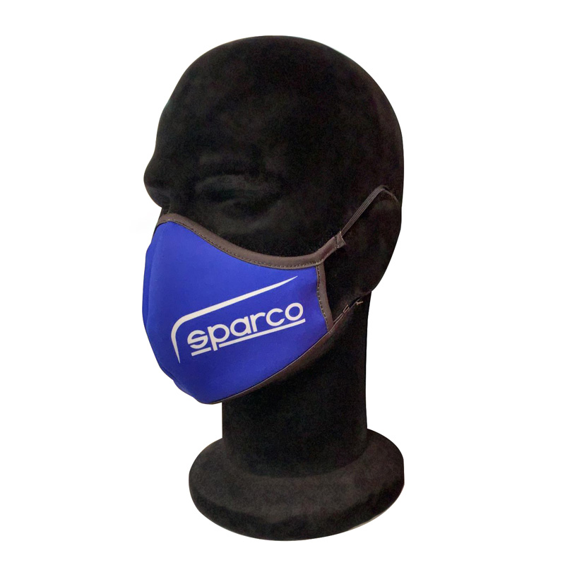 Sparco Protective Washable Face Mask - Blue - single piece