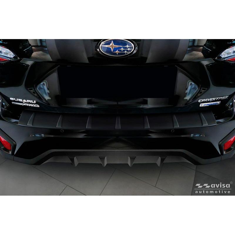 Avisa Matt Black Stainless Steel Rear bumper protector  Subaru Crosstrek III 2023- 'Ribs'
