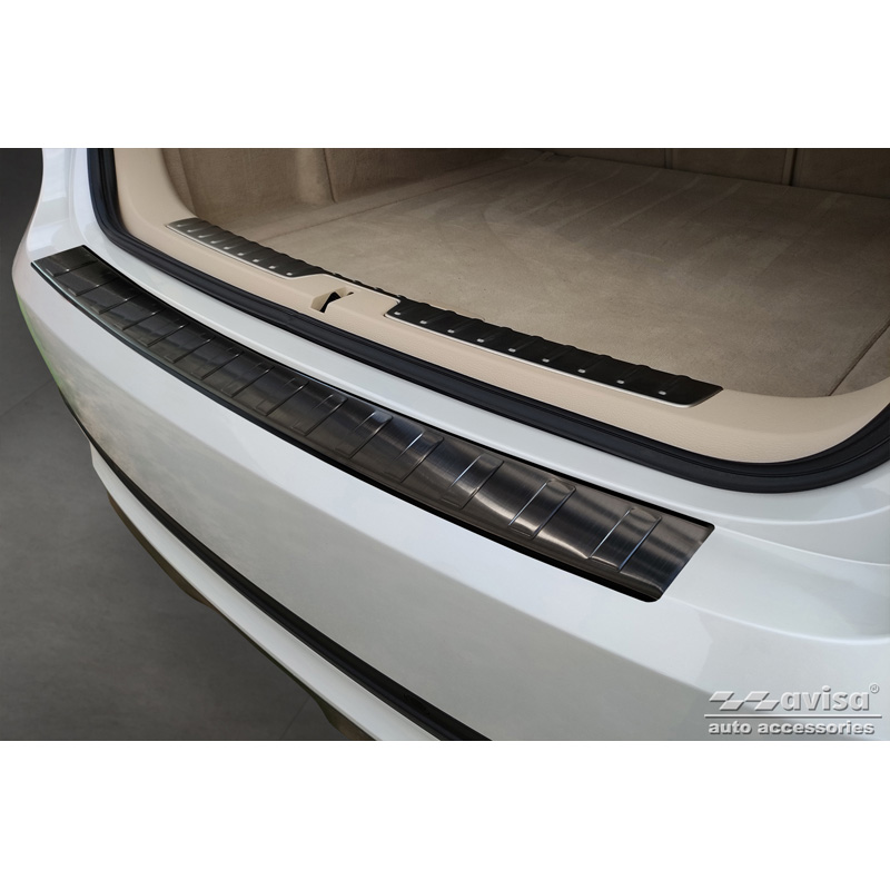 Black Stainless Steel Rear bumper protector  BMW X6 F16 2014-2019 'Ribs' excl. M-Package