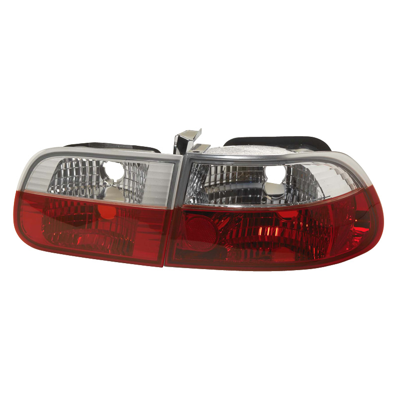 Set Tail Lights  Honda Civic HB 3-doors 1992-1995 - Red/Crystal
