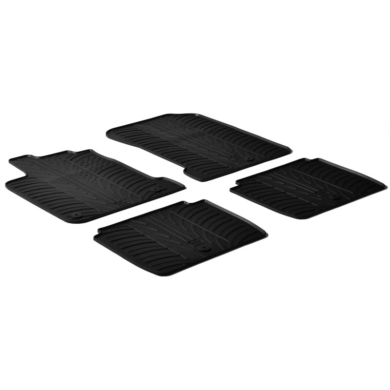 Rubber car mats set  Renault Latitude automatic (T profile 4-pieces + mounting clips)