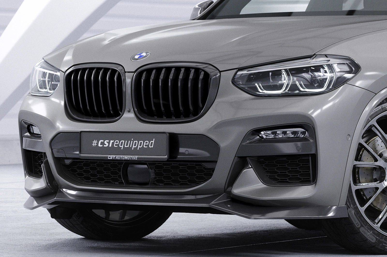 Voorspoiler passend voor BMW X3 G01 / X4 G02 M-Pakket 2017-2021 Glans Zwart CSR