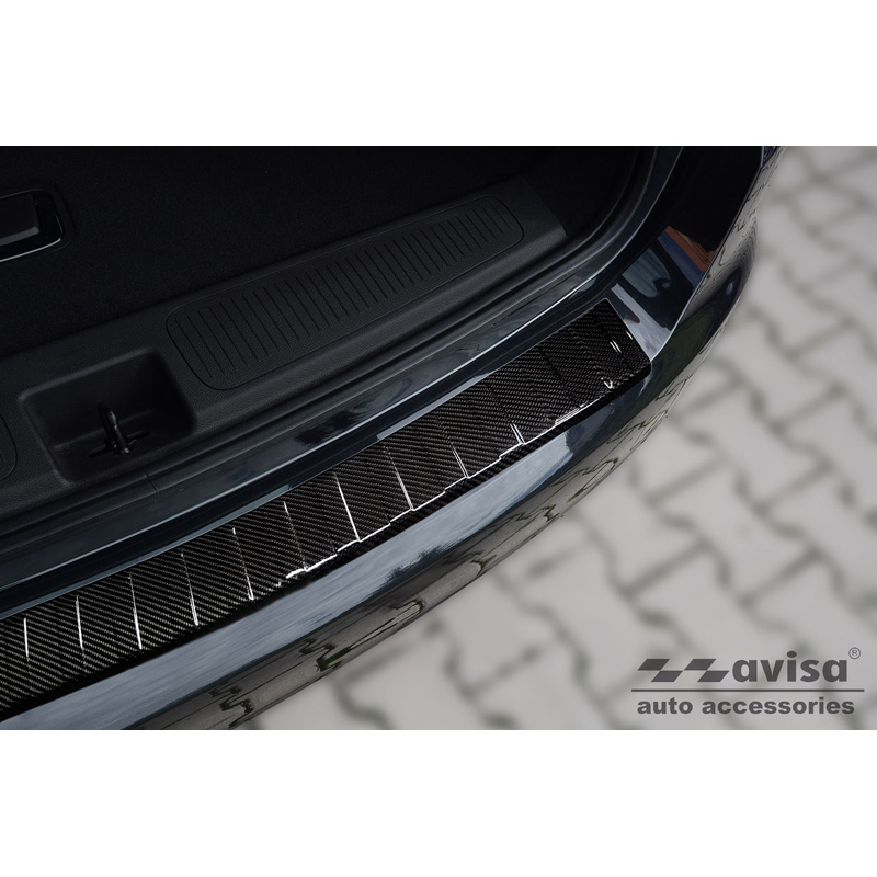 Real 3D Carbon Rear bumper protector  Opel Astra K Sportstourer 2016-2022 'Ribs'