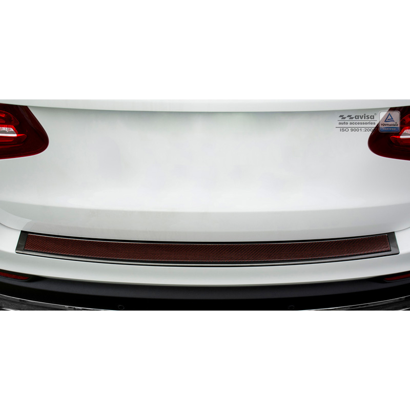Stainless Steel Rear bumper protector 'Deluxe'  Mercedes GLC 2015-2019 & FL 2019- Black/Red-Black Carbon
