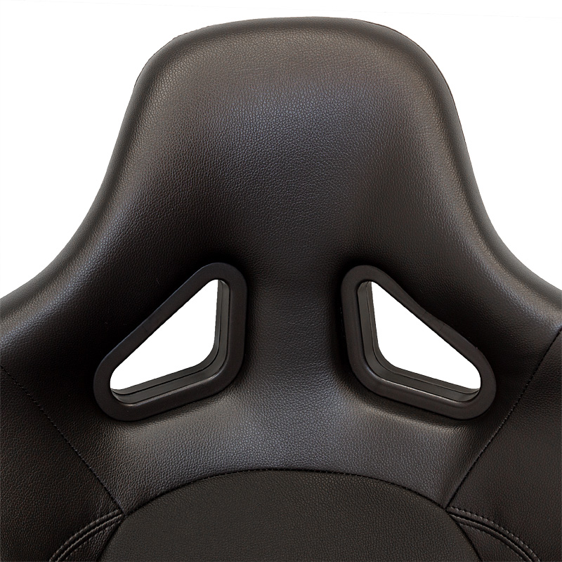 Sport seat 'BS2' - Black Synthetic leather - Dual-side reclinable fibreglass back-rest - incl. slides