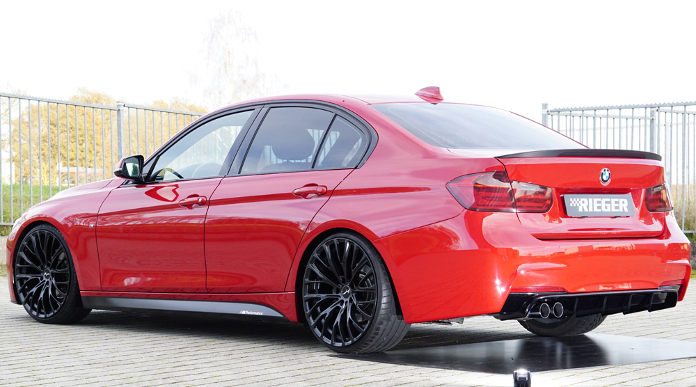 Achter Diffuser passend voor BMW 3Serie F30/F31 2012-... Zwart Glans Rieger