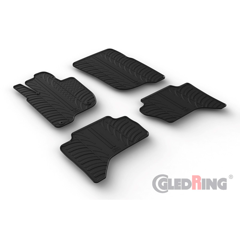 Rubber car mats set  Mitsubishi L200 (Triton) 2015-2019 & FL 2019- (T profile 4-pieces + mounting clips)