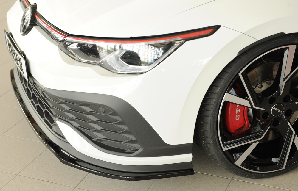 Voorspoiler passend voor Volkswagen Golf 8 GTI Clubsport Rieger Glans Zwart