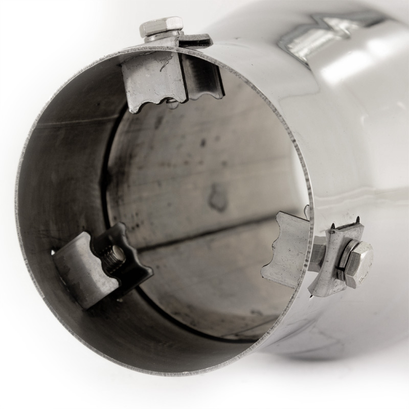 Simoni Racing Exhaust Tip Round Inox - Ø103xL200mm - Installation ->72mm