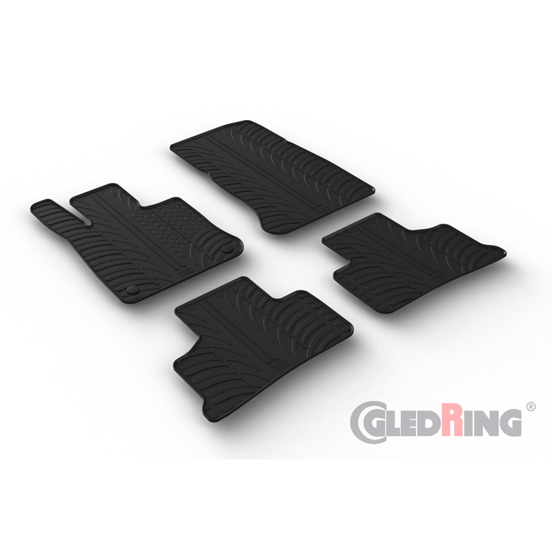 Rubber car mats set  Mercedes GLC (X254) MHEV 2022- (T profile 4-pieces + mounting clips)