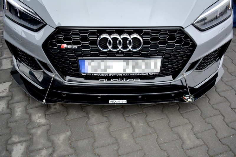 Voorspoiler passend voor Audi RS5 F5 Coupe / Sportback Racing V.1 Glanzend Zwart