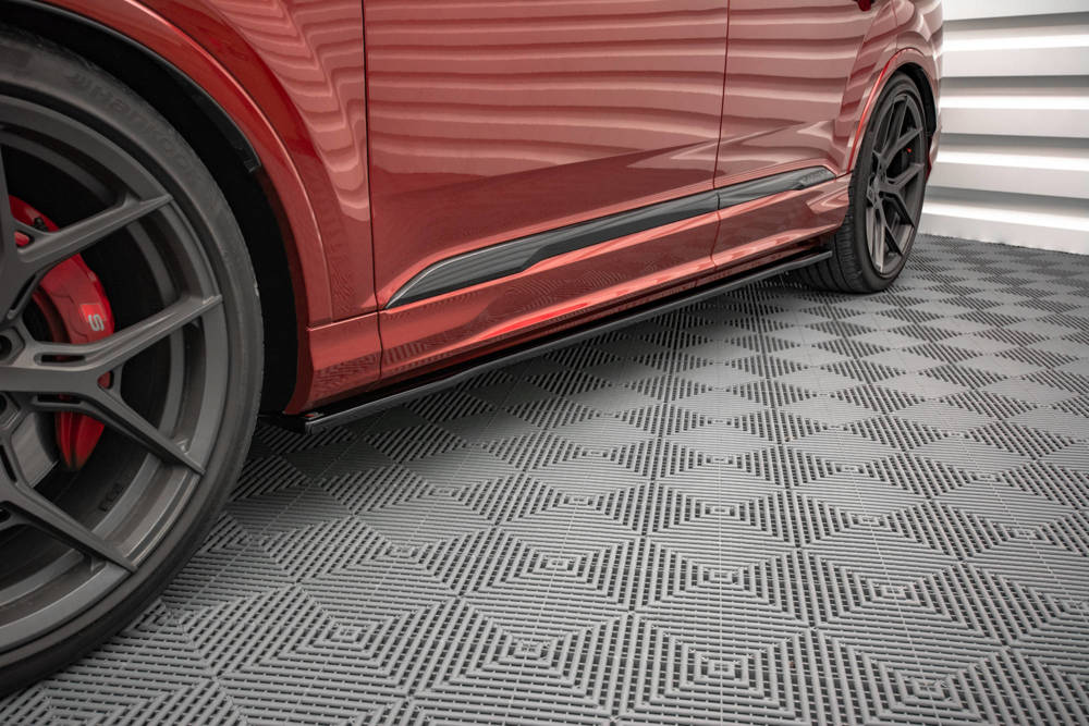 Zijskirts passend voor Audi SQ7 / Q7 S-Line MK.2 FL Maxton Glans Zwart