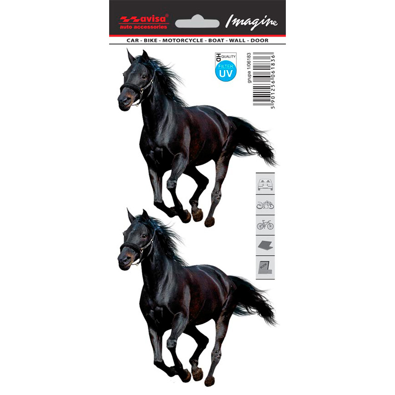 Auto Tattoo Sticker Mustang 2-pieces - 11x12cm