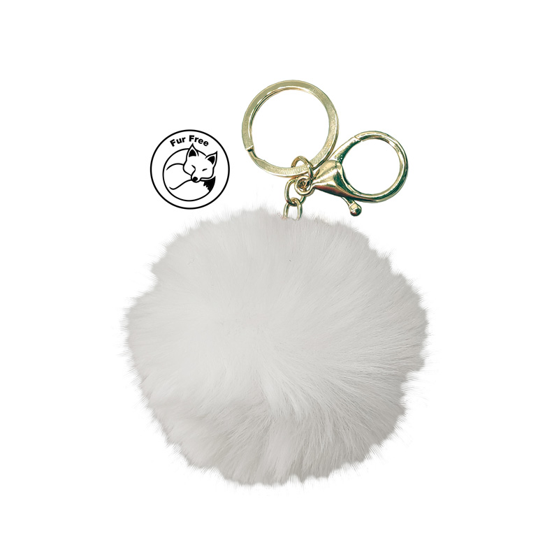 Simoni Racing Key Chain Fluffy Fur - White