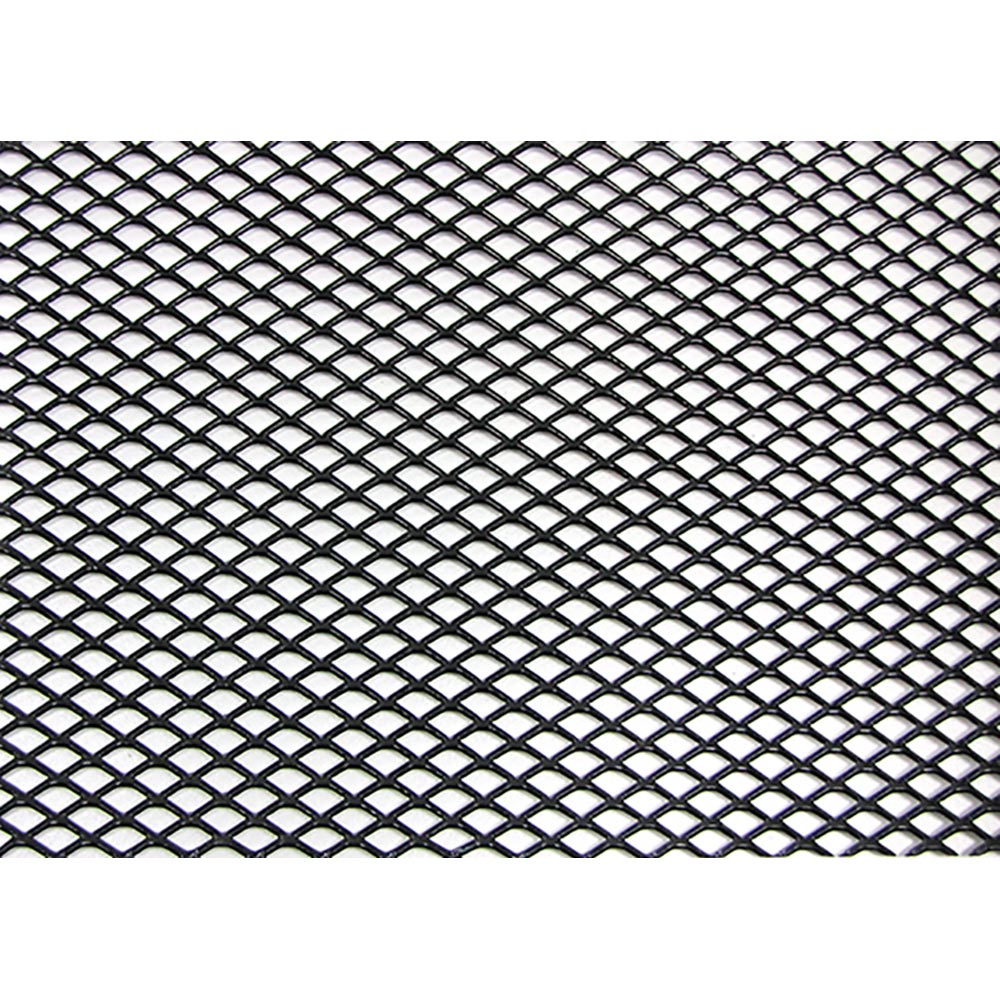 Race mesh aluminum black - diamond design 4x7mm - 130x30cm