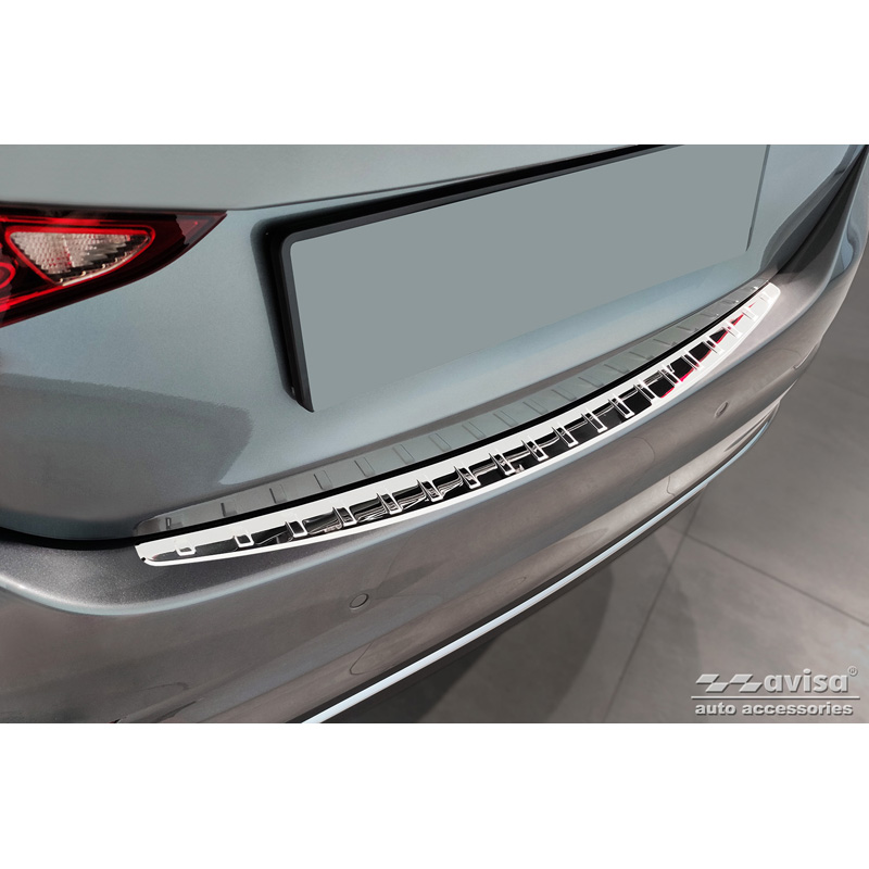 Chrome Stainless Steel Rear bumper protector  Mercedes C-Class Sedan (W206) 2021- 'Ribs'