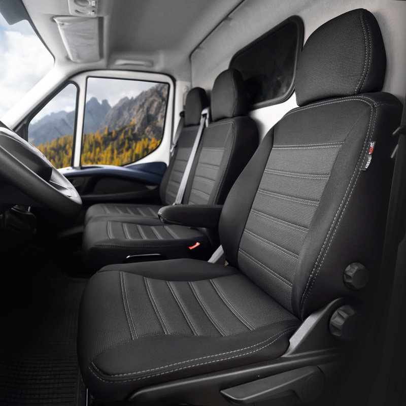 Original Design Textile seat covers 2+1  Mercedes Vito 2003-2014 (no arm rest on bench)