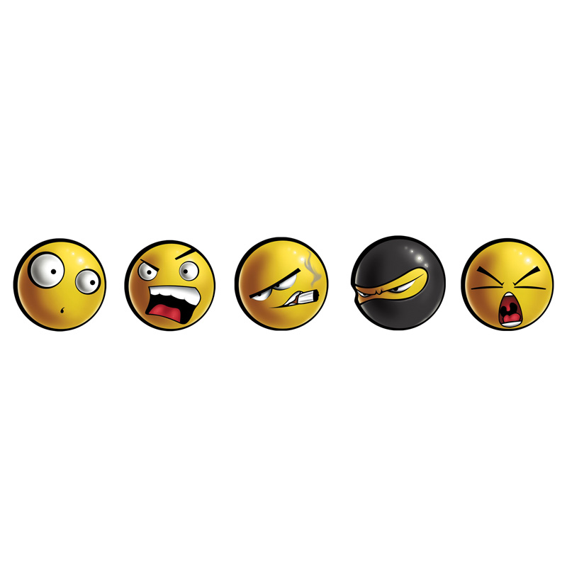 Sticker set Smilies - 5x Ø4cm