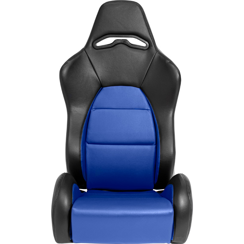 Sport seat 'Eco' - Black/Blue Synthetic leather - Right-side reclinable back-rest - incl. slides