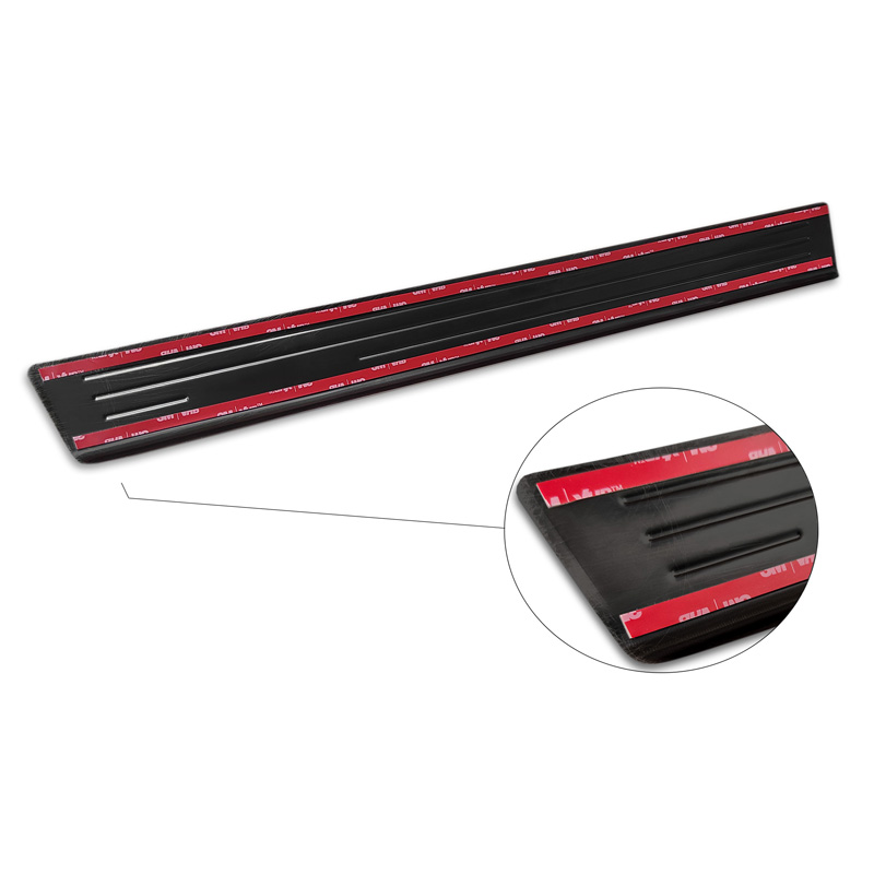 Black Stainless Steel Door sill protectors  Volkswagen Caddy V 2020- - 'Special Edition' - 2-pieces