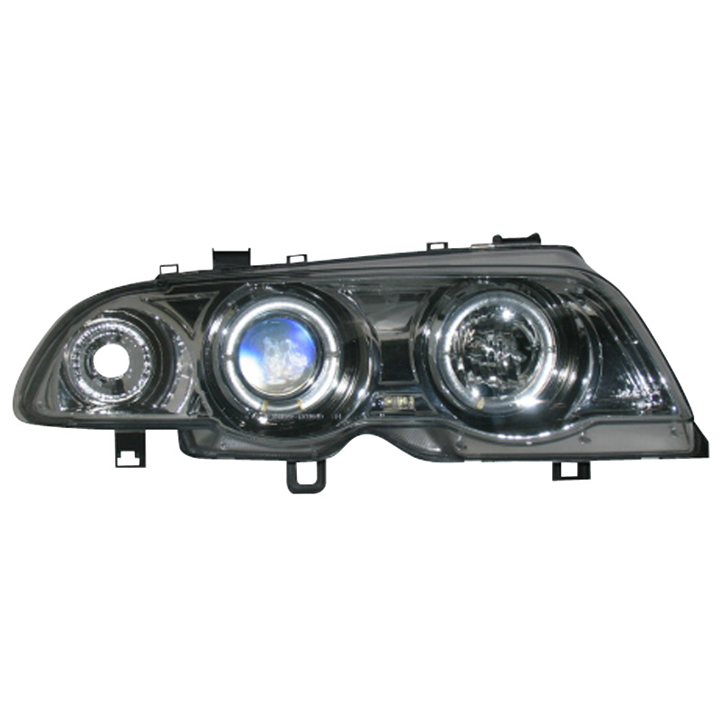 Set Headlights  BMW 3-Series E46 Sedan/Touring 1998-2001 - Chrome - incl. Indicators & Halos
