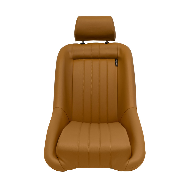 Sport seat 'Classic' - Beige Synthetic leather - Non-reclinable back-rest + Head-rest - incl. slides
