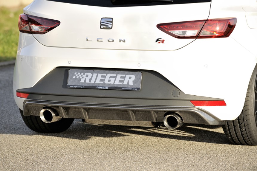 Diffuser passend voor Seat Leon F5 FR Rieger sportuitlaat links + rechts carbon-look