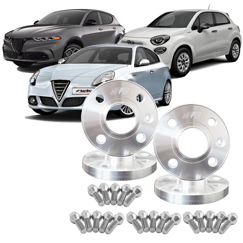Simoni Racing Aluminium Wheel Spacer Kit - 2x17,5mm(FA) - 2x20mm(RA) (Hub 65,1mm) including wheel bolts -  Fiat, Alfa Romeo various