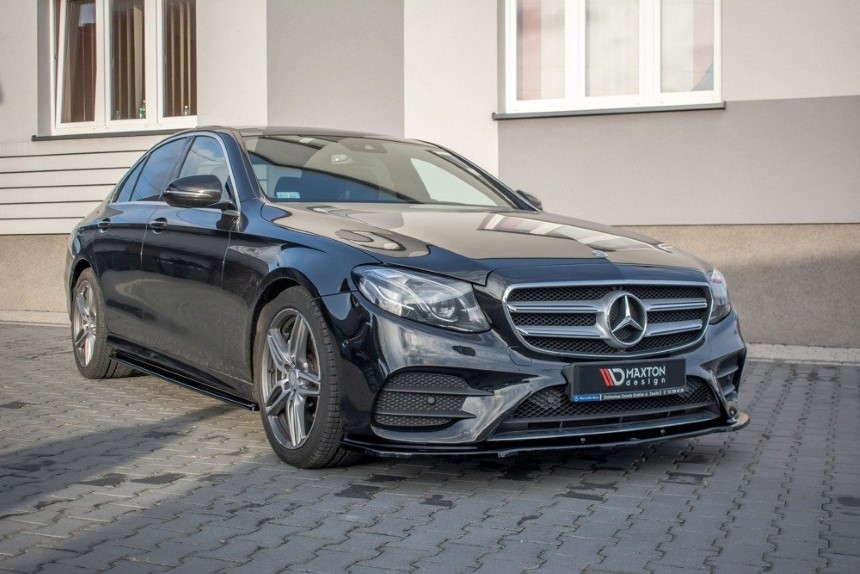 Voorspoiler passend voor Mercedes E43 AMG/AMG-Line W213 Maxton Design glans zwart