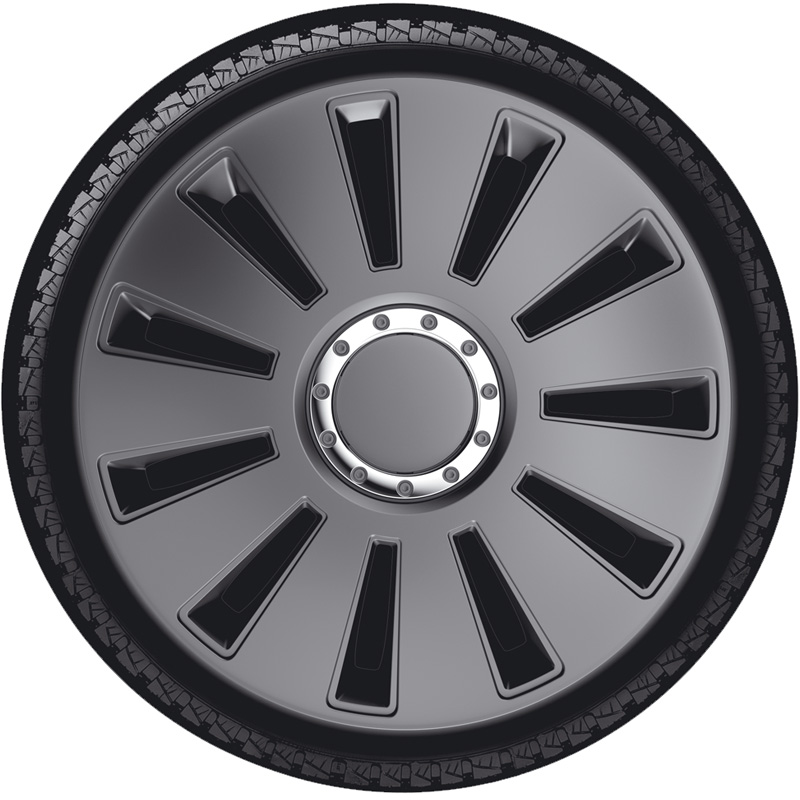 Set wheel covers Silverstone Pro 15-inch gun-metal + chrome ring