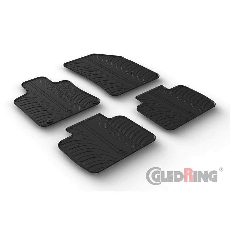 Rubber car mats set  Peugeot 508 II 2019- (T profile 4-pieces + mounting clips)