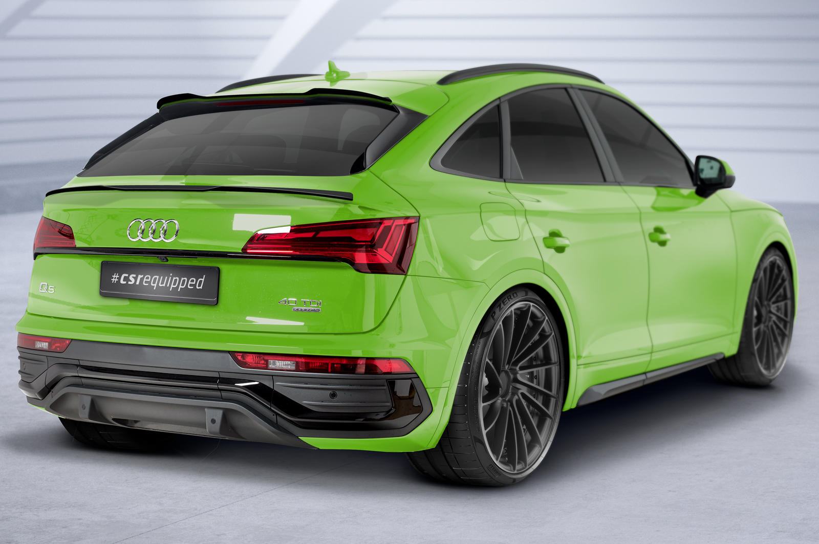 Spoiler passend voor Audi Q5 (FYT) Sportback CSR Glans Zwart
