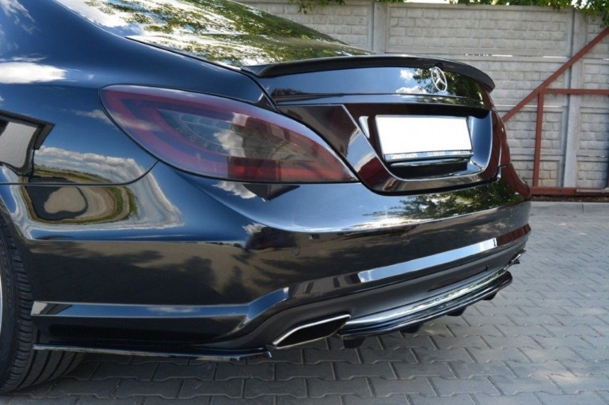 Diffuser passend voor Mercedes CLS W218 AMG-Line Maxton Design glans zwart