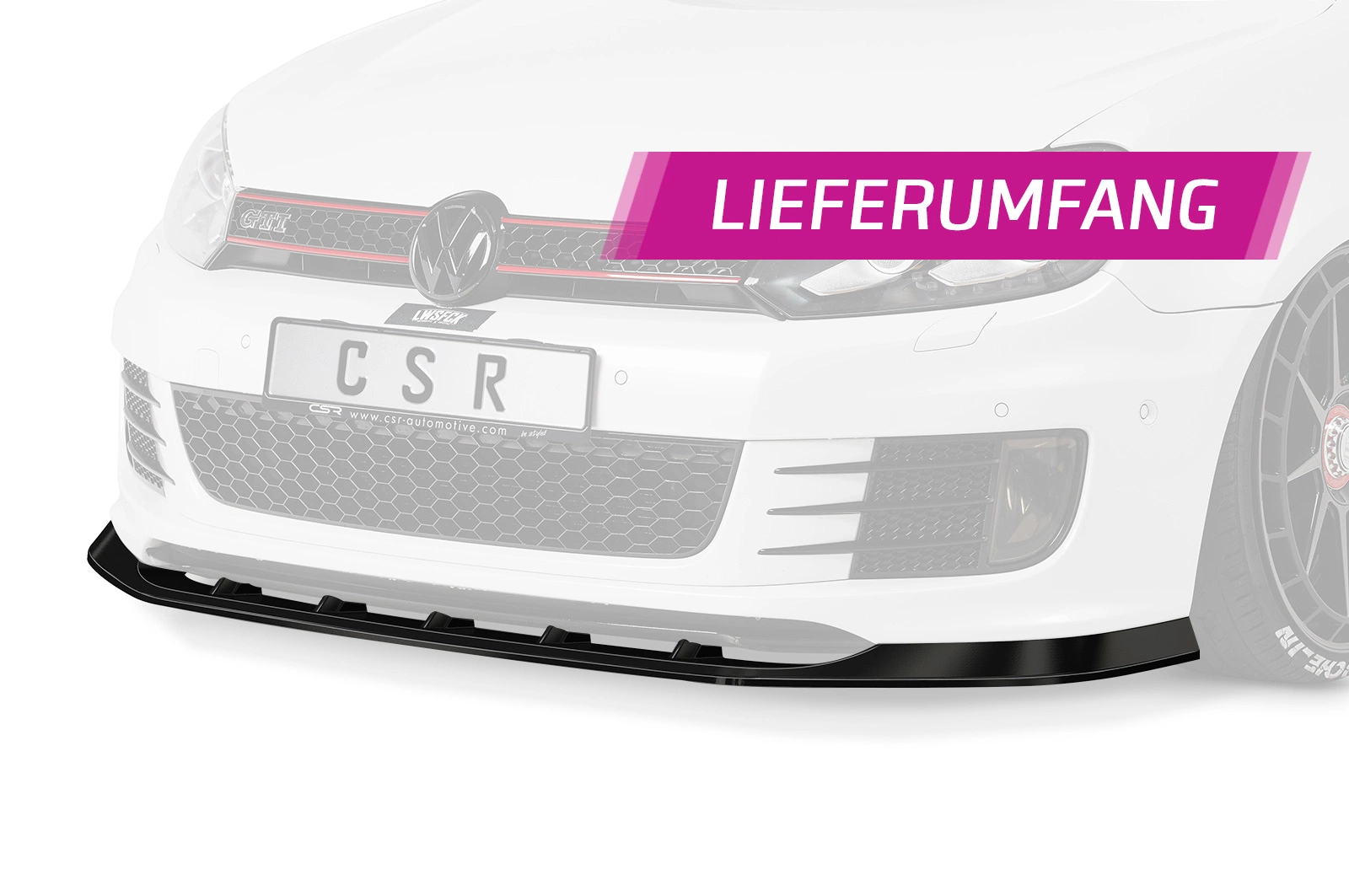 Voorspoiler passend voor VW Golf 6 GTI Edition 35 Glans Zwart – 05/2011–11/2012