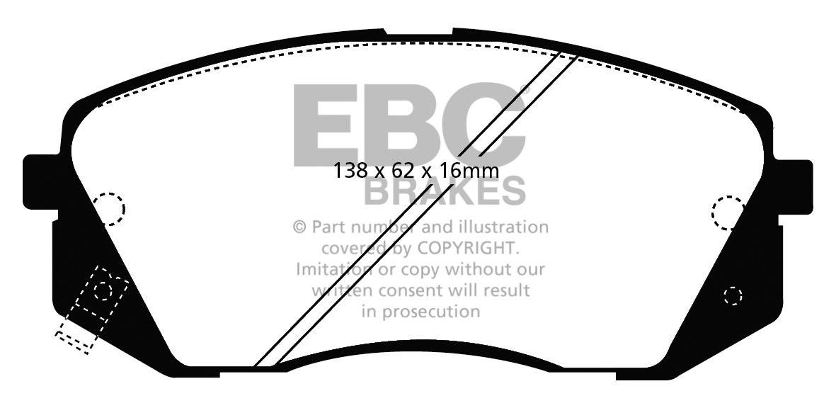 EBC Brakes HYUNDAI iX35 1.7 TD 2010-.. Remblokken voorzijde gree