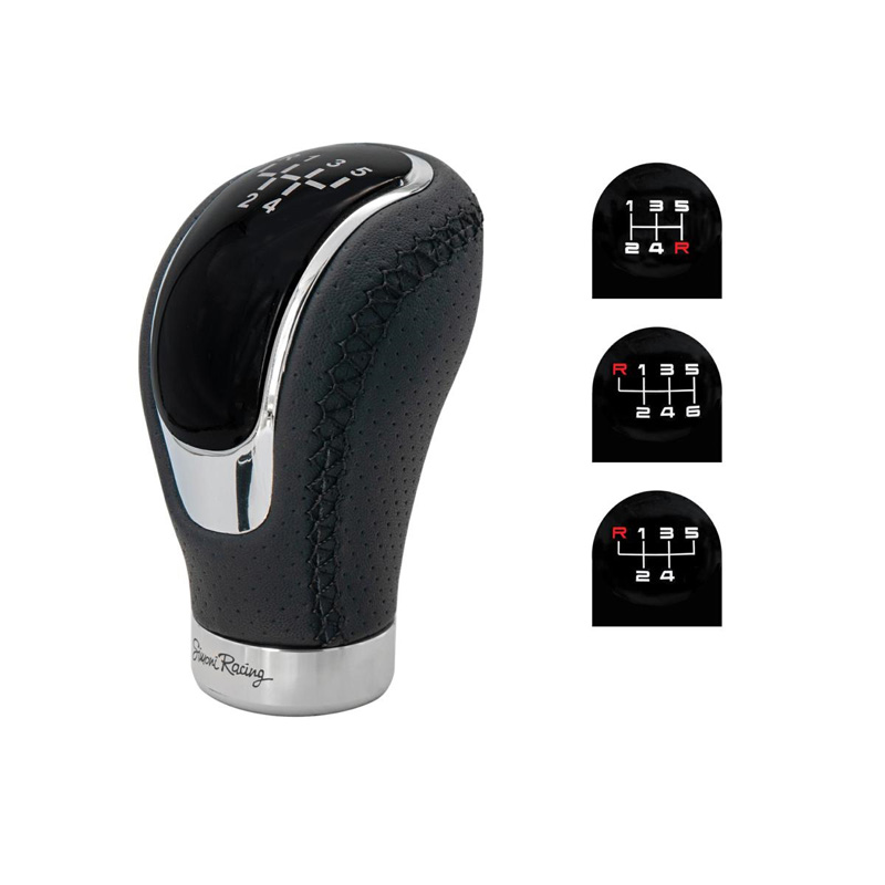 Simoni Racing Gear Knob Skin - Black/Aluminium incl. 3 Shift Patterns