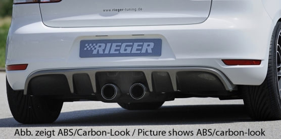 Diffuser passend voor Volkswagen Golf 6 GTI GTD Rieger Glans Zwart
