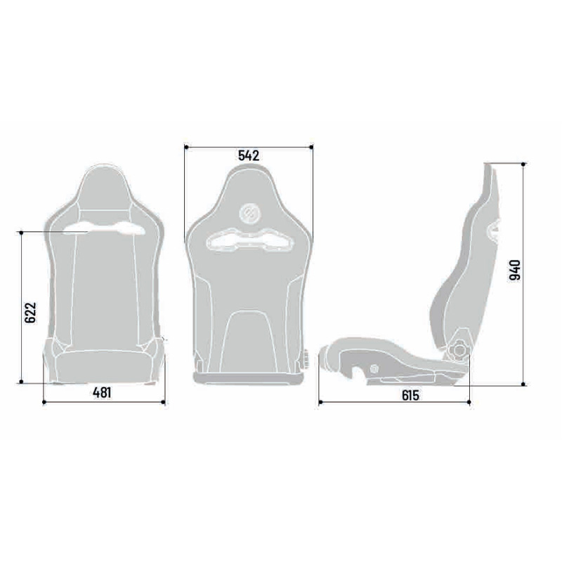 Sparco Sport Seat SPX DX - Passenger version (Right) - Black Leather/Alcantara + Carbon Backrest - Right-side Reclinable
